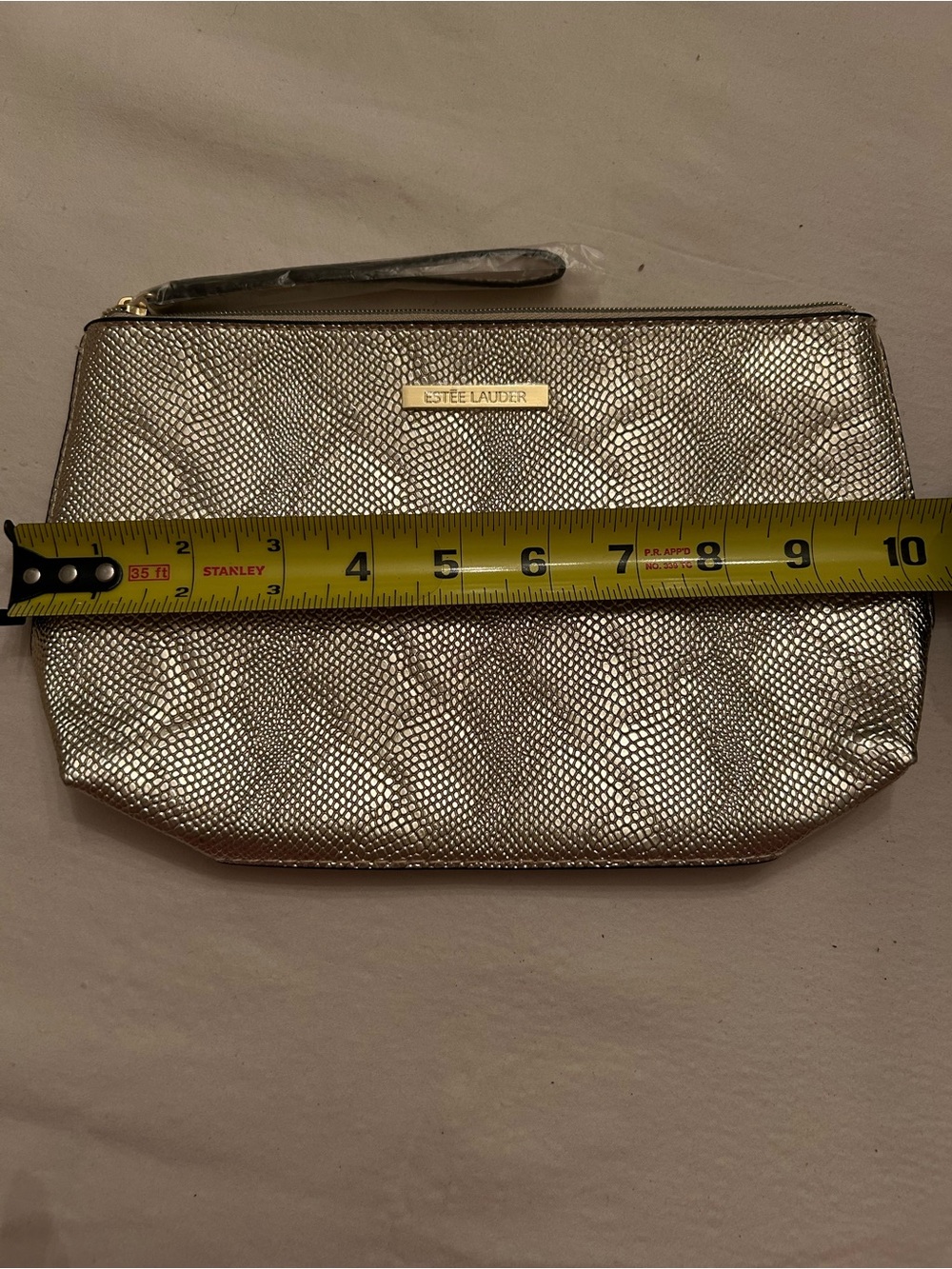 New Estée Lauder Metallic Gold Pouch